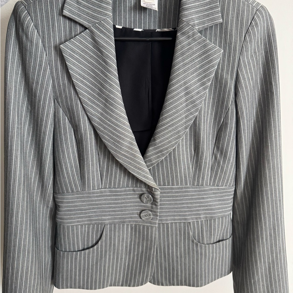 White House Black Market Gray Striped Blazer